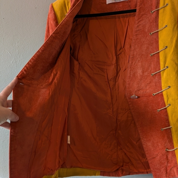 Vintage Military Style Suede  Blazer Jacket Size L - Picture 4 of 6